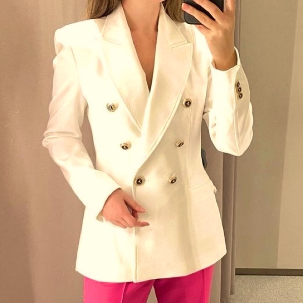 Zara double breast blazer bloggers fav
